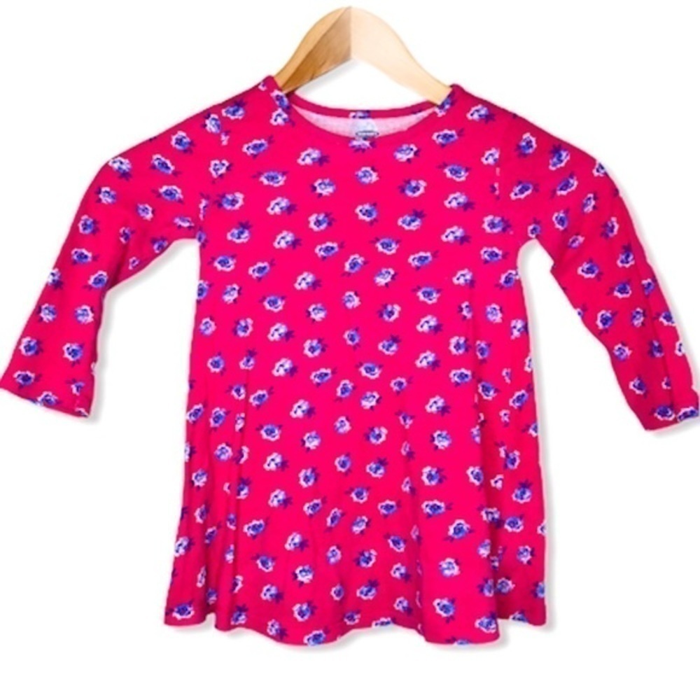 𝅺old Navy Pink with Purple Flower Cotton Dress